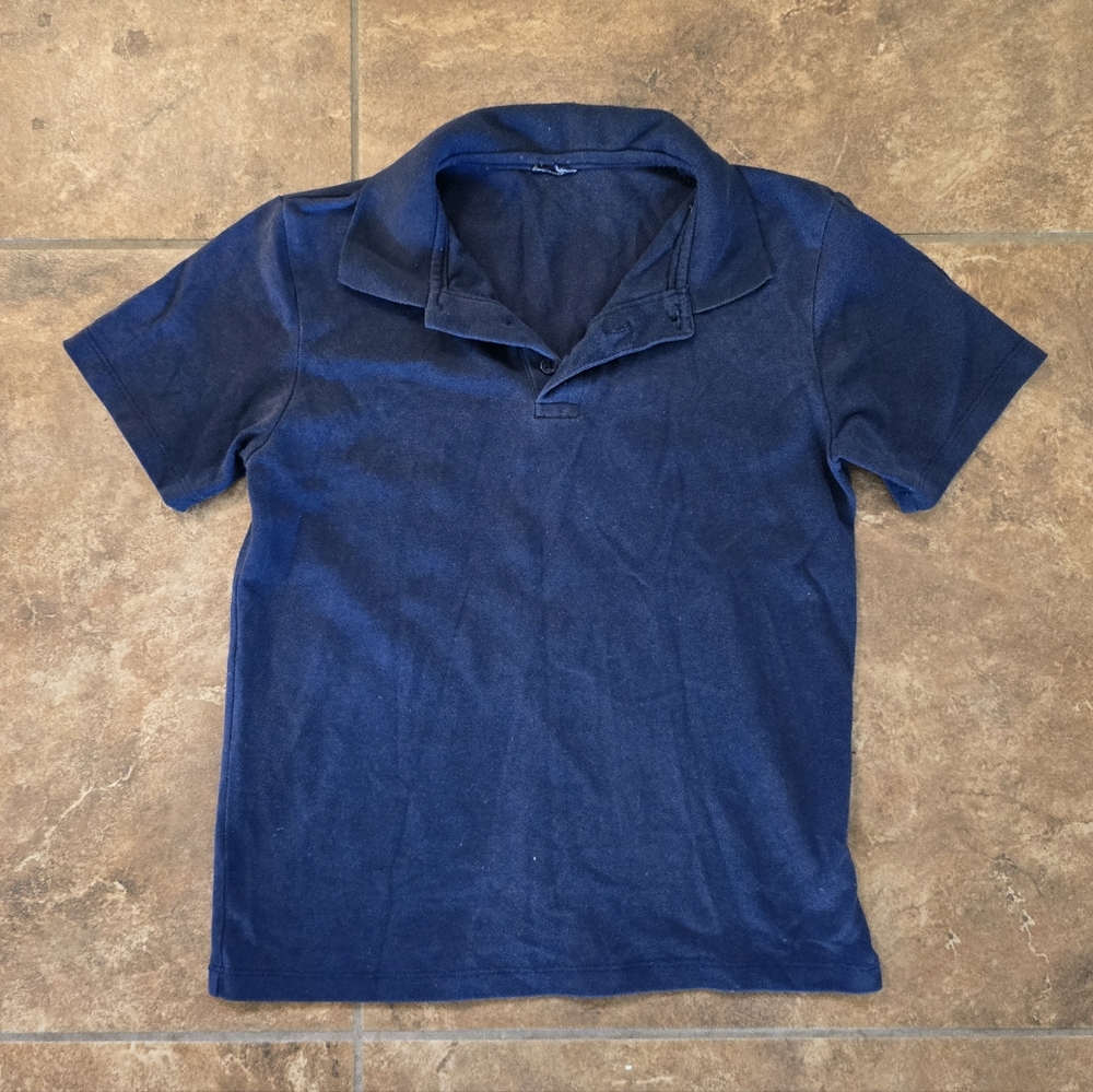 Navy Blue Basic Polo Short Sleeve